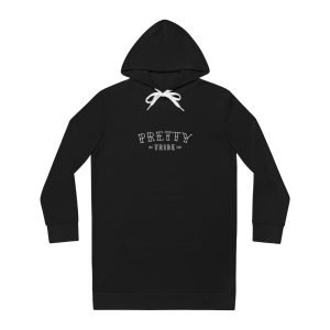 Stylish Women's Hoodie Dress - 'Pretty' Graphic for Casual Comfort